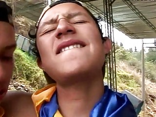 With No Condoms anal latino teenager group fuck outdoors